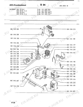 Взрыв-схема микроволновой печи Aeg MICROMAT DUO 3214L W - Схема узла Section3